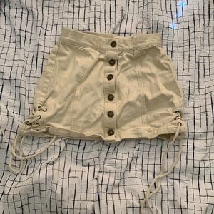 3 for $40 | Emory Park | Cream jean mini skirt